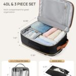 Telena Travel Backpack for Women, 17.3 inch Laptop TSA Carry On Personal Item Size Flight Approved Travel Bag Daypack with Multi-Pockets for Work, Travel, Business, Black-Beige-Brown