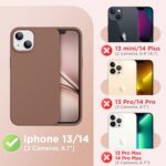 GolbinBox Magnetic for iPhone 13 Case & iPhone 14 Case, Compatible with MagSafe, [Soft Anti-Scratch Microfiber Lining], Slim Liquid Silicone Shockproof Protective Phone Case 6.1 inch, Brown