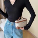 Rejolly Crossbody Bag for Women Small Top-Handle Pouch Purse Designer Shoulder Handbag Quiet Luxury Leather Trendy Purse Canvas Brown