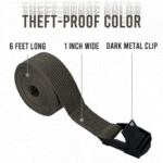 Upperosey Trail Camera Straps, Game Cam Mounting Straps w/Durable Alloy Buckle, 6 ft. Long Hunting Utility Strap for Hanging Deer Camera Tree Stand, 25mm Width, Brown, 4-Pack