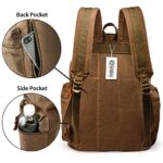 GEARONIC Vintage Canvas Backpack, Casual Daypack Backpacks for Men Women, 15inch Laptop Bag Travel Hiking Camping Rucksack – Brown