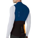 GCRFL Winter Cycling Jersey Men Cold Weather Biking Cycling Clothing Thermal Fleece Bicycle Clothing Cycling Softshell Jacket (Brown/Blue, 2XL)