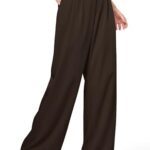 Willit Women’s Work Pants Wide Leg Dress Pants High Waisted Casual Slacks Business Office Pants with Pockets 30″ Dark Brown L
