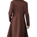 Danedvi Womens Long Double Breasted Coats Lapel Collar Pea Coat Winter Slim Fit Jackets Trench Coat Outwear