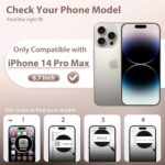 GolbinBox 360° Spin Magnetic Stand for iPhone 14 Pro Max Case, [Compatible with MagSafe], [Full Camera Protection] [16FT Military Drop Protection], Slim Translucent Matte Phone Case,Brown