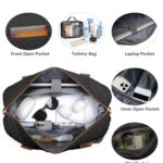 Travel Weekender Bags for Women Duffle – Carry on Overnight Bag with Shoe Compartment & Toiletry Gym Duffel Bags with Wet Pocket Hospital for Labor and Delivery Black Brown