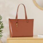 Fossil Women’s Rachel Leather Tote Bag Purse Handbag, Medium Brown (Model: ZB7507200)