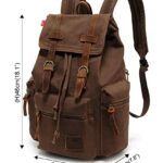 HuaChen Vintage Canvas Backpack, Large Capacity Rucksack with Leather, 15? Laptop Compartment & Hidden Anti?Theft Pocket,Hiking/School/Travel Daypack for Men & Women – M32 Coffee L