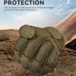 KUMGIM Tactical Gloves for Men Women, Motorcycle Gloves Touchscreen Airsoft Hunting Shooting Glove Black Tan for Outdoor Paintball Work Motorcycle Climbing Survival Training