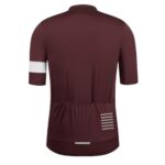 RISESBIK Cycling Jersey Men Zipper Pocket Short Sleeve Lightweight Aero Race Fit Road Bike Jersey Shirt Cuff Stitching (Brown/White, M)