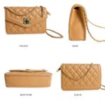 ZWI-player Quilted Leather Crossbody Bags for Women Trendy Ladies Shoulder Purse Satchel HandBag with Chain Strap (Brown)