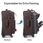 Hanke 20 Inch Softside Expandable Carry On Luggage with Spinner Wheels, Rolling Suitcase Travel Luggage with TSA Approved Luggage,Coffee