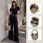 BOSTANTEN Small Crossbody Bags for Women Vegan Leather Mini Bucket Handbag Removable Shoulder Strap Camel Brown