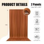 10ft x 10ft Dark Brown Backdrop Curtains for Parties, Fabric Satin Background Curtain with Rod Pockets for Weddings, Birthday, Baby Shower, Photography, Graduation Party Backdrop Drapes, 2 Panels