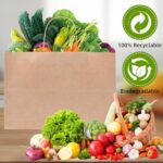 Johuivo Brown Paper Bags with Handles, 50 Pcs Brown Shopping Paper Bags, Recyclable Kraft Gift Bag and Retail Bag for Small Business, Grocery, Party Favors, 16x6x12 Inches