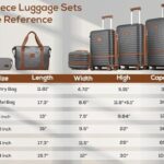 Joyway Luggage Set 3 Piece Suitcase Sets with Spinner Wheel,Hardside Expandable Travel Laggage with TSA Lock (13/20/24/28 Grey brown