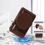 EONORY G7X Mark II Case, Soft Silicone Camera Case for G7X Mark II, Removable Lens Cover Camera Sleeve Protective Case with Wrist Strap (Brown)