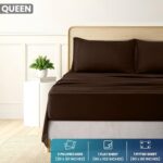 Utopia Bedding Queen Sheet Set – Brushed Microfiber – Soft Bed Sheets for Queen Size Bed Set – Includes 1 Fitted, 1 Flat, & 2 Pillow Cases – Deep Pocket (Brown)