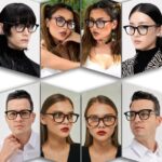 AIEYEZO Fashion Blue Light Glasses for Women Men Retro Anti-Blue Light Eyeglasses TR90 Square Frame Computer Glasses (Brown)