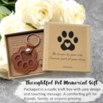 GYLACELU Pet Loss Sympathy Gift, Remembrance Keychain, Paw-shaped Keepsake, Dog Memorial Gifts for Loss of Dog, Cat Memorial Gifts for Loss of Cat (Choc Brown)