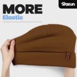 ROXUN Beanie for Men/Women Knit Cuffed Soft Warm Winter Hat Unisex Stocking Cap Coffee