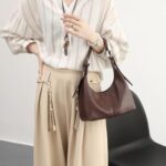 NIUEIMEE ZHOU Hobo Bags for Women Soft Vegan Leather Crescent Shoulder Handbag Slouchy Tote Crossbody Purses